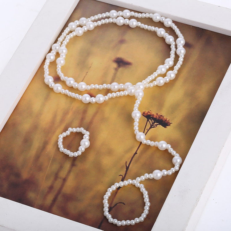 Two-piece Beach Anklet And Pearl Foot Ring