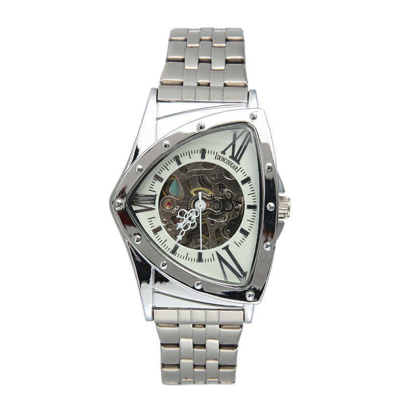 Hollow Triangle Automatic Mechanical Watch Stainless Steel Band