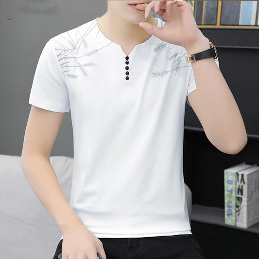 2021 Summer New Men''s Short Sleeve T-Shirt Chao Brand Foreign Trade Pure Color Cotton Large Men''s Sports T-Shirt Wholesale