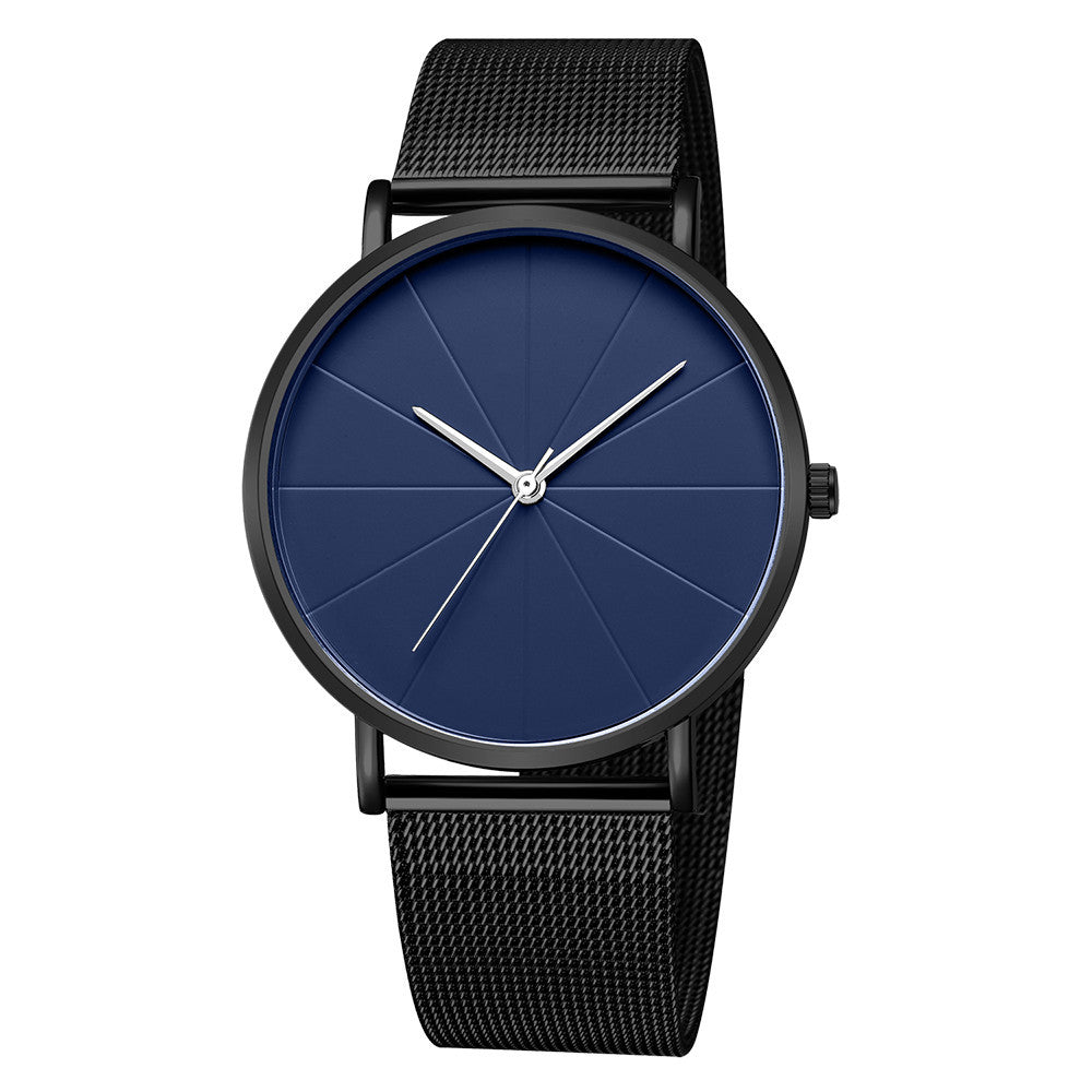 Ashion Pure Black Mesh Strap Watch Men's Watch European And American Simple Ladies Couple Watch Quartz Watch