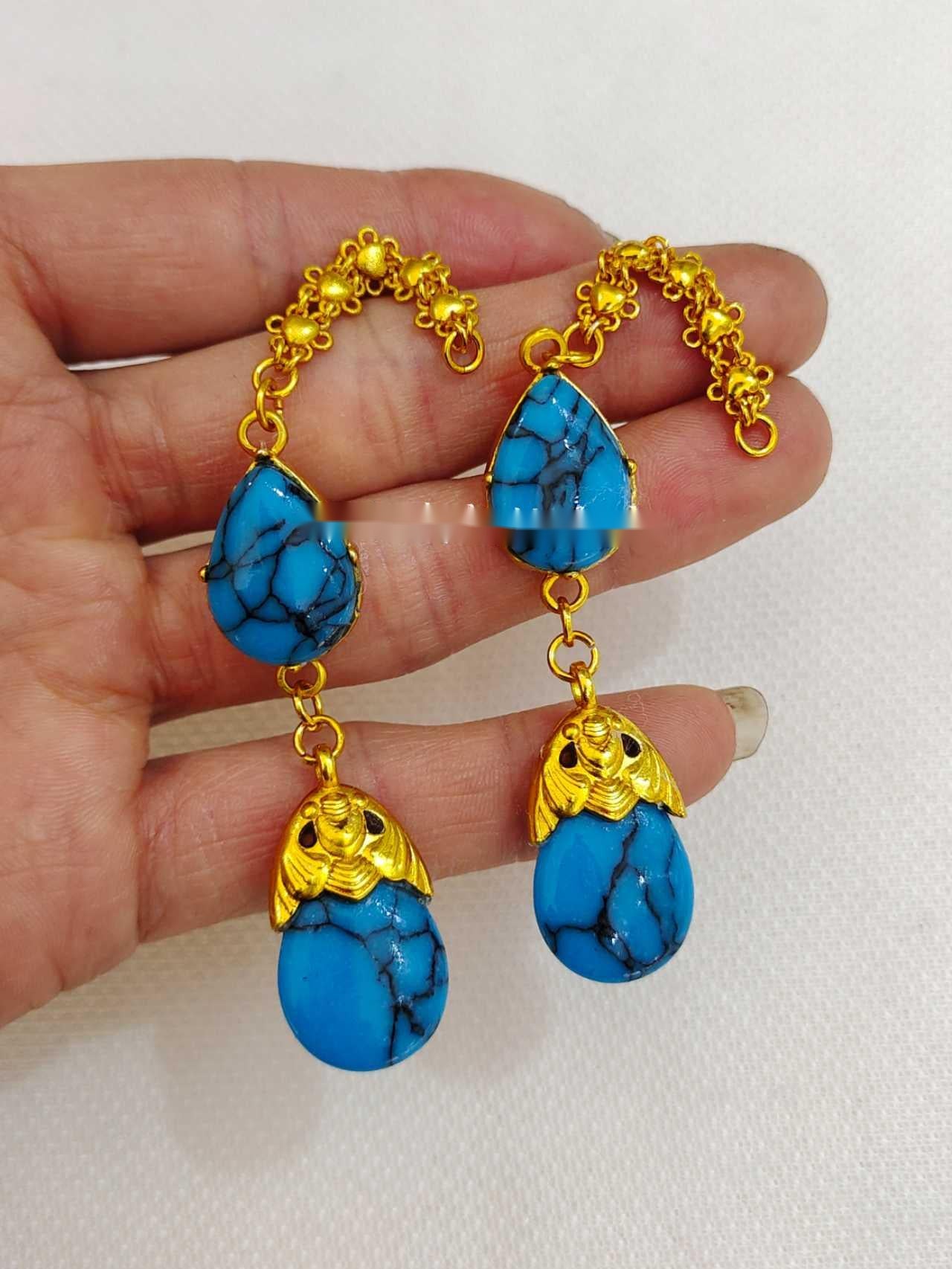 Ball Gold-plated Ear Chain Earrings Do Not Fade