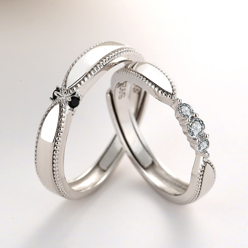 Korean Silver Angel lovers ring marriage engagement silver men and women wholesale ring manufacturer