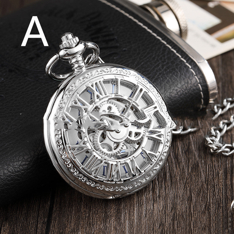 Romaji Hollow Pocket Watch With Gear Parts