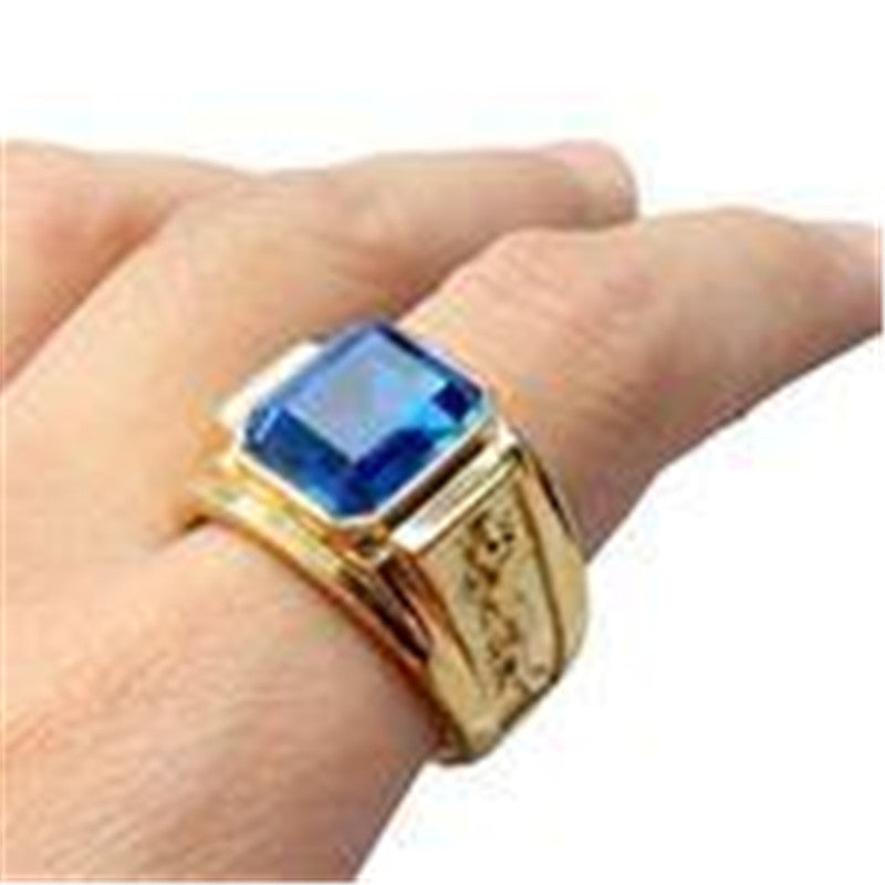 Trendy Fashion Rings Vintage Men's Gold Diamond Rings