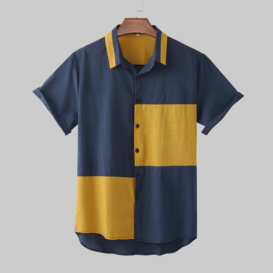 Colorblock plaid shirt