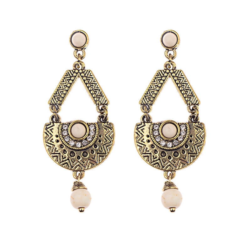 Alloy gemstone earrings