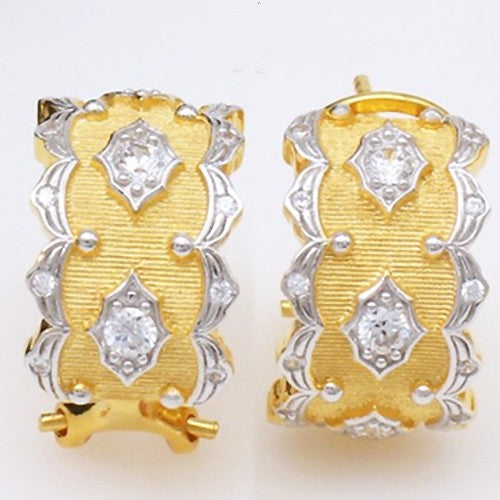 925 Silver Gilt Wavy Star Stud Earrings