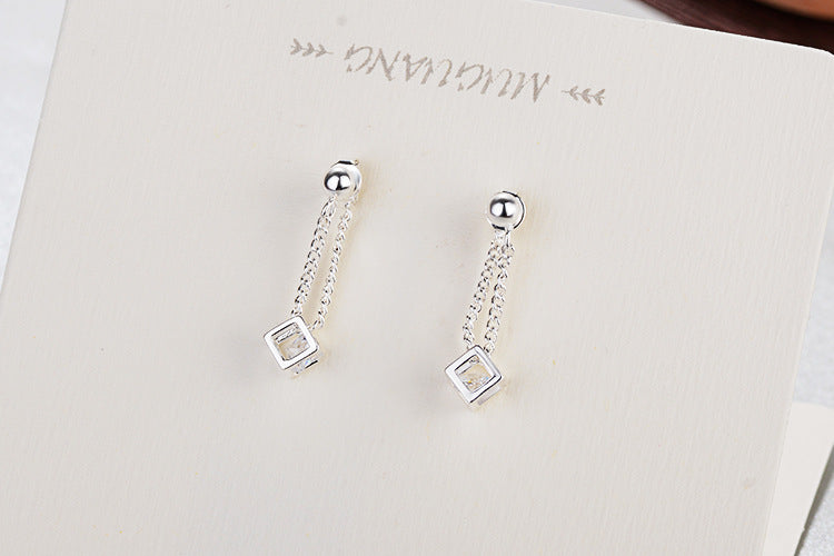 Rubik's cube long earrings for women