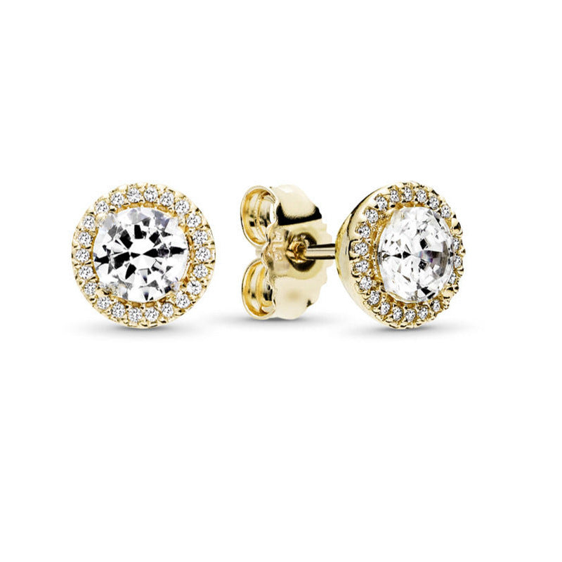 Called Zircon White Rhinestone Charm Stud Earrings Women