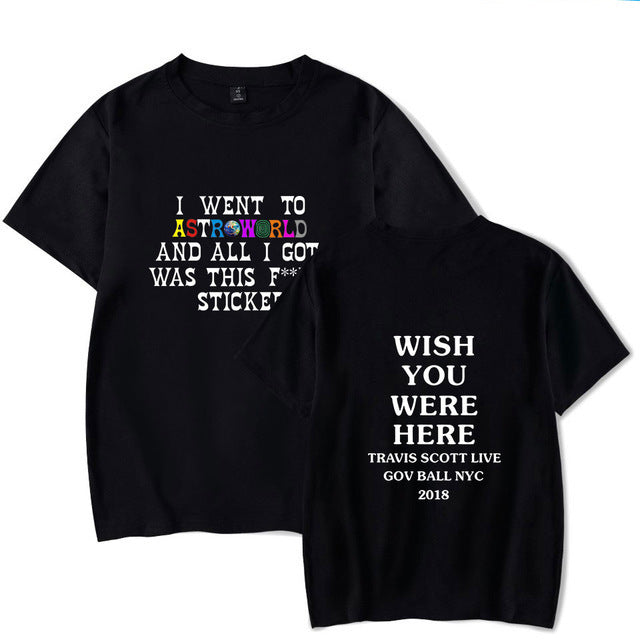 WISH YOU WERE HERE Street Casual T-Shirt