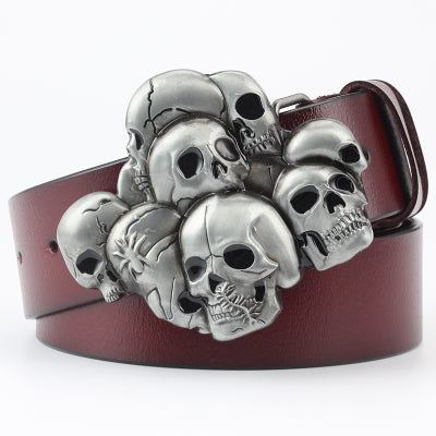 Ghost Head Series Big Strap Casual Taro Decorative Belt Leather