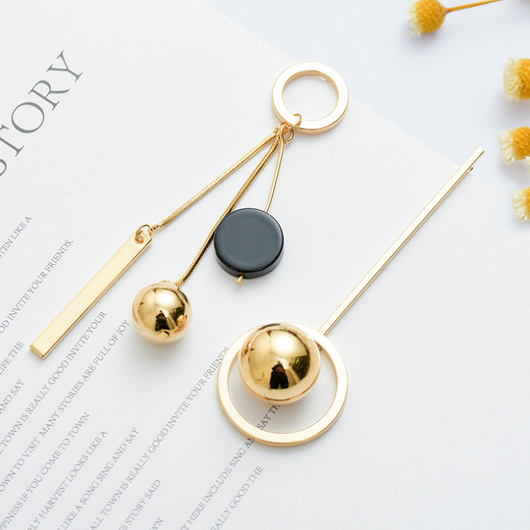 Long stud earrings simple modern personality asymmetric tassel earrings earrings female Japanese and Korean fashion earrings