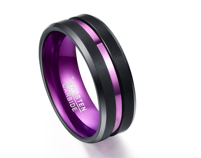 Purple party ring Groove ring