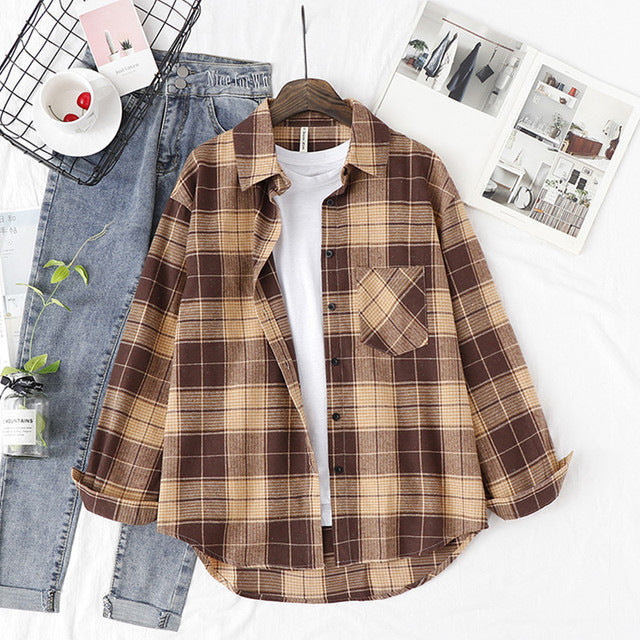 Long Sleeve Loose Blouse Mid-length Shirt Jacket