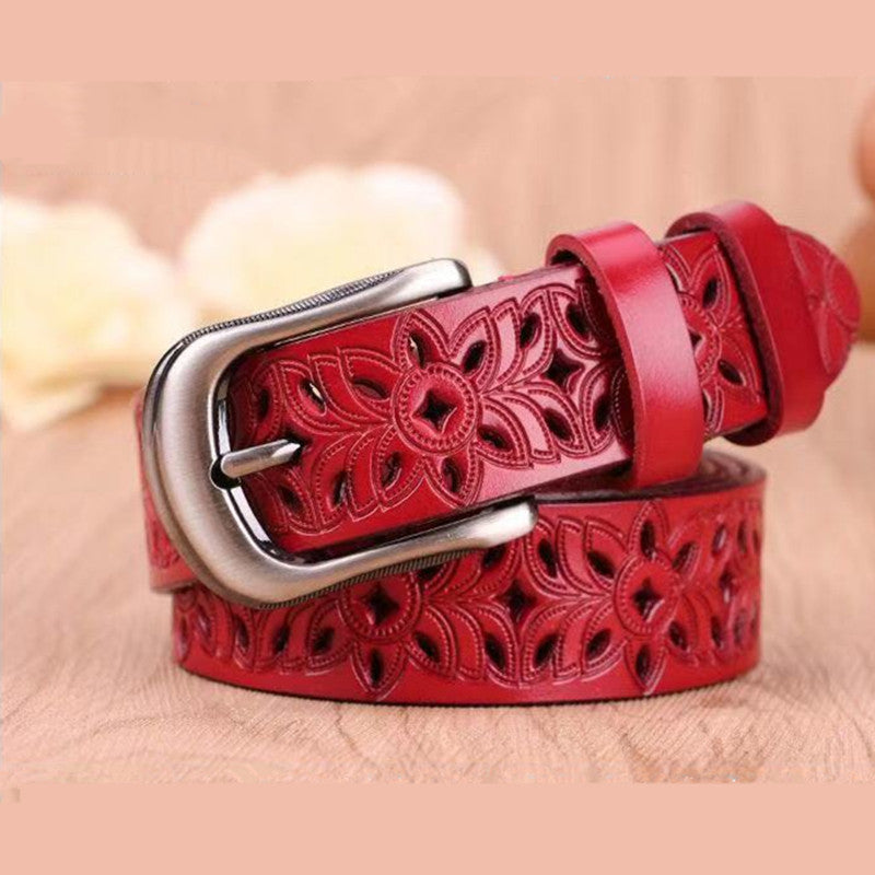 Ladies Fashion Solid Color Hollow Pattern Belt