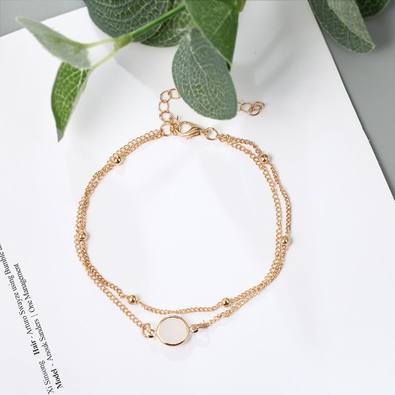 About alloy double crystal anklet
