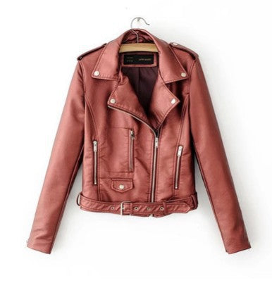 Slim-fit Motorcycle Pu Jacket All-match Slim Small Jacket