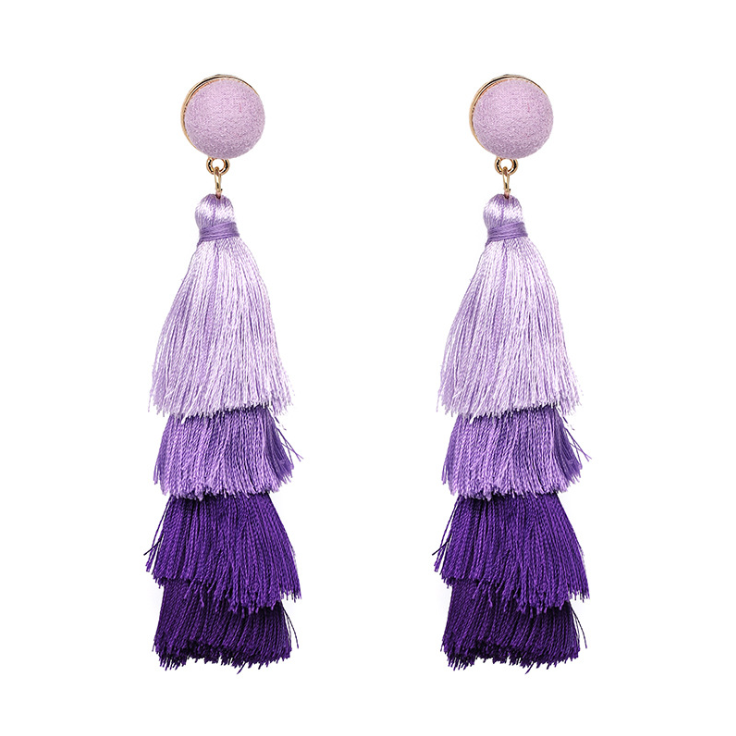 Bohemian multi-layer tassel earrings