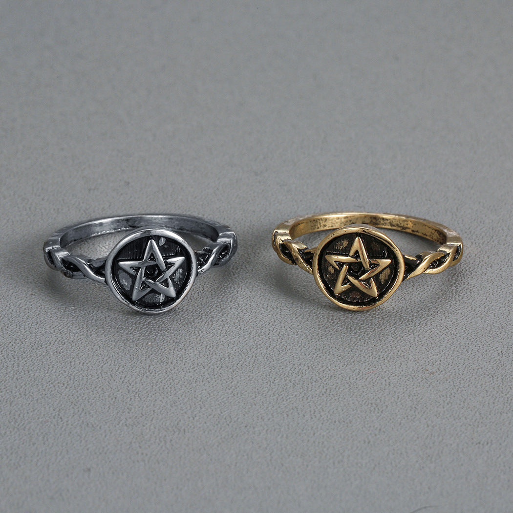 Hip-hop fashion trendy men retro rings