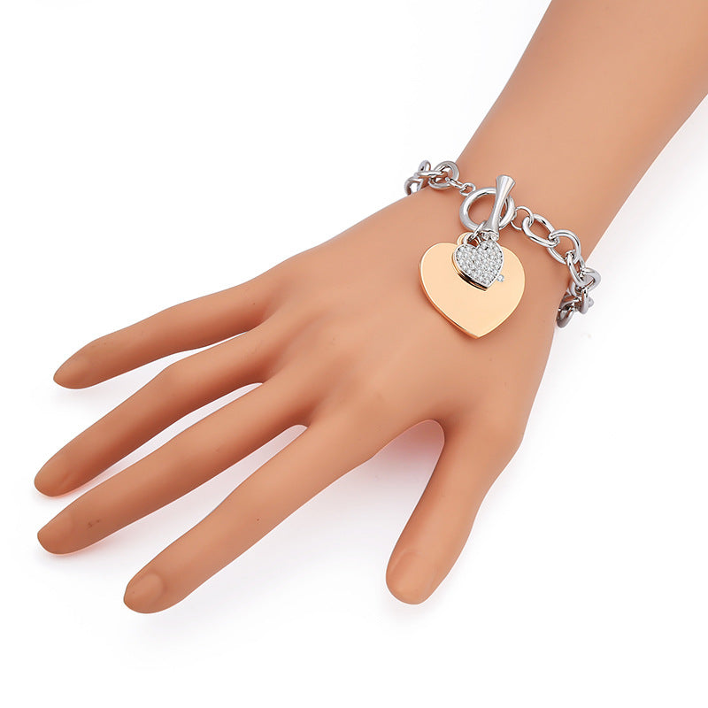 Peach Heart Diamond Bracelet