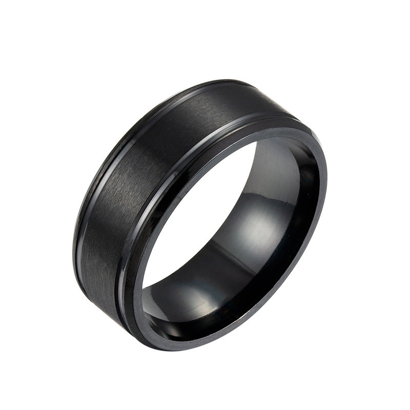 Mens Wedding Rings BASIC Black Pure 8MM