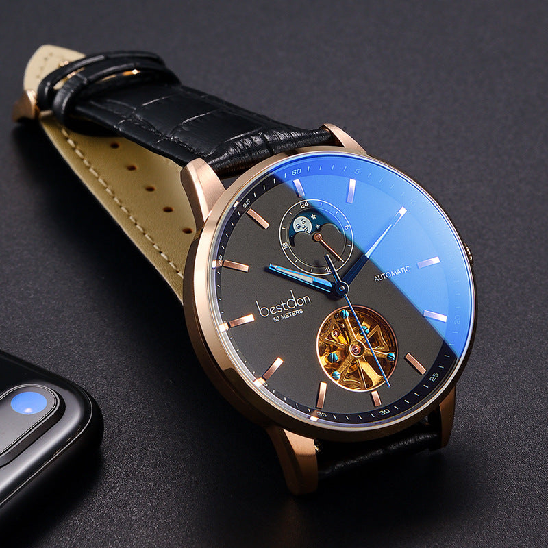 Hollow men's mechanical watch