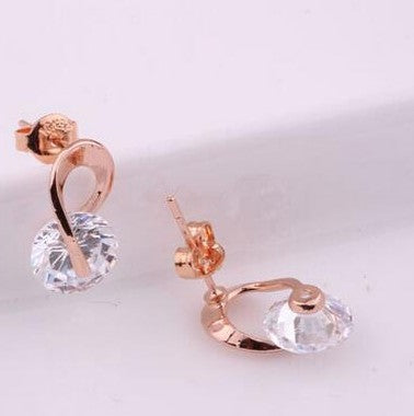 Wild spiral crystal zircon earrings