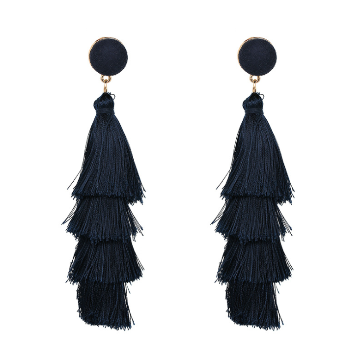 Bohemian multi-layer tassel earrings