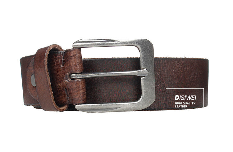 Washed vegetable tanned top layer cowhide belt