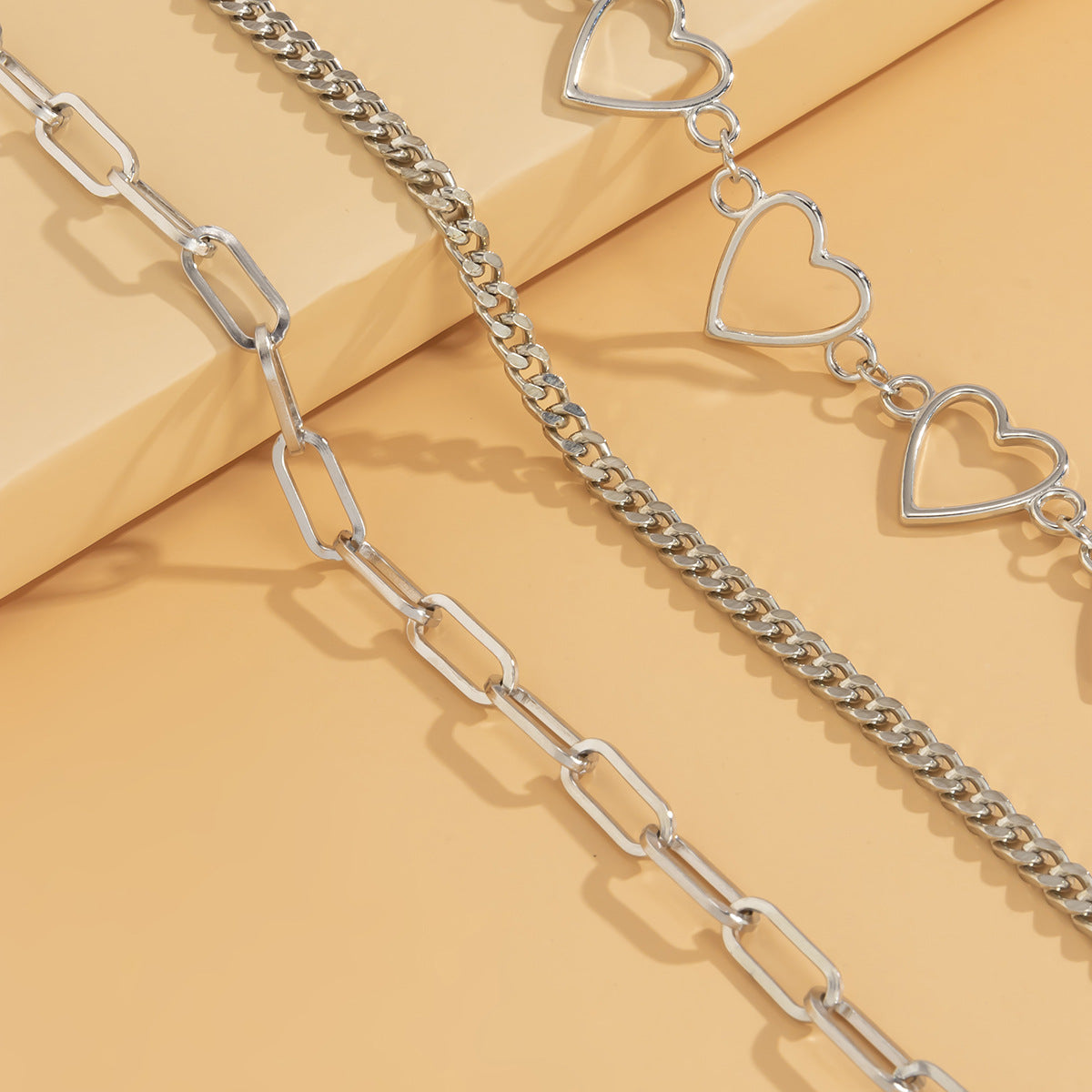 Cool Hollow Love O-shaped Chain Set Anklet Women