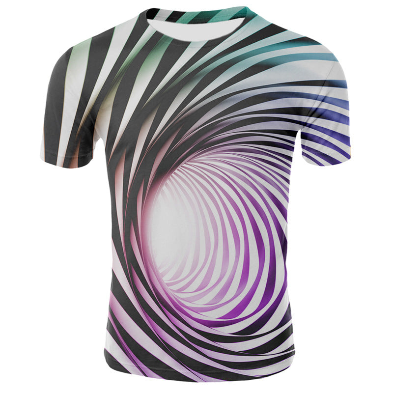 3d digital printed short sleeve men's T-shirt