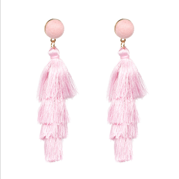 Bohemian multi-layer tassel earrings