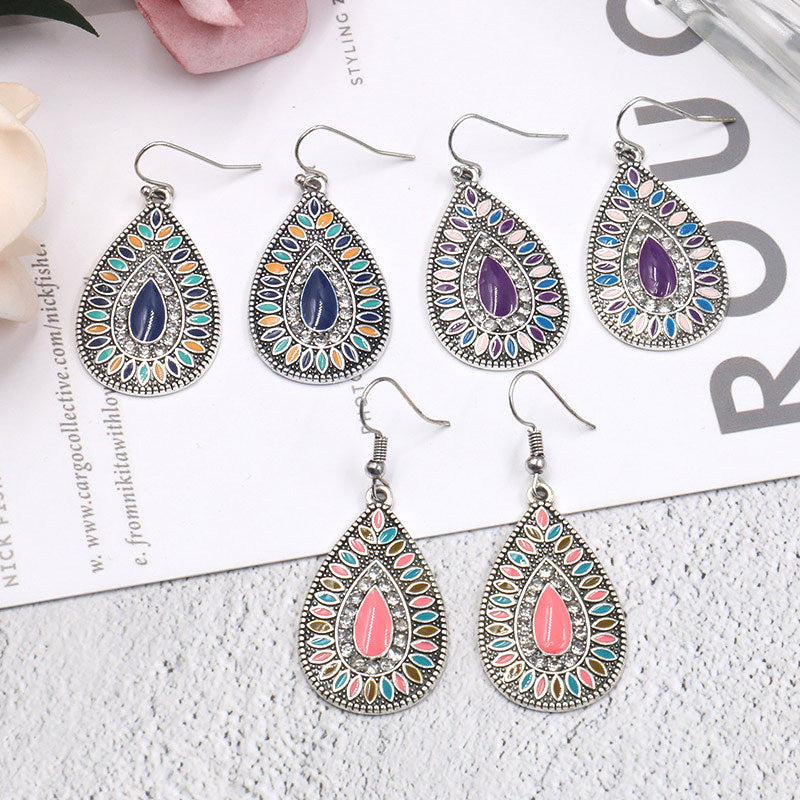 Alloy drip earrings