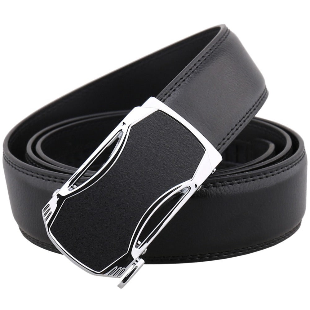 Men's belt leather automatic buckle leather belt