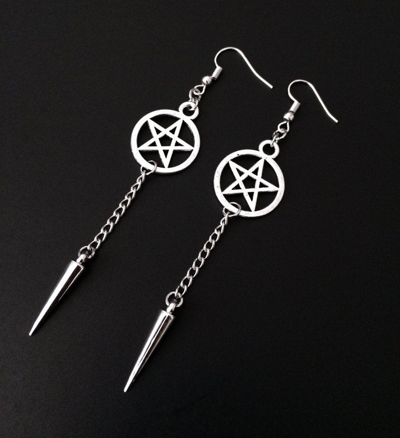 Five-pointed star awl earrings