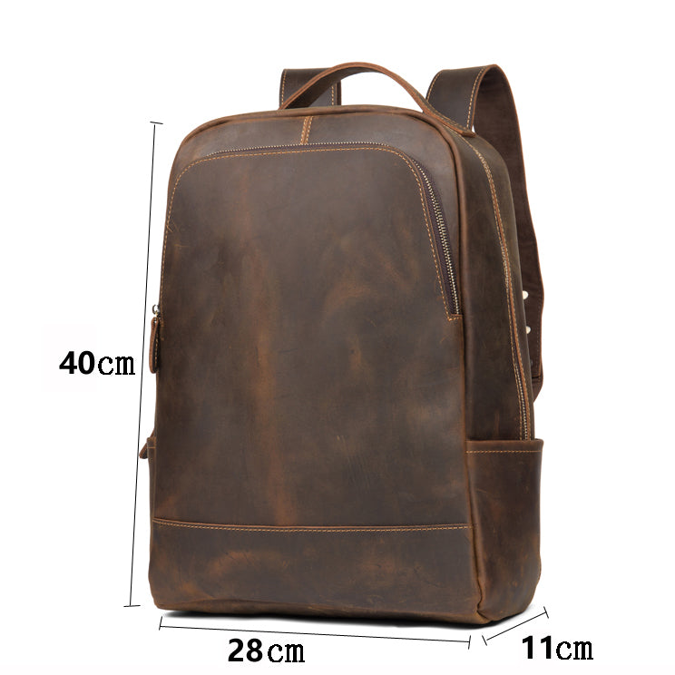 Leather men's backpack leather travel backpack