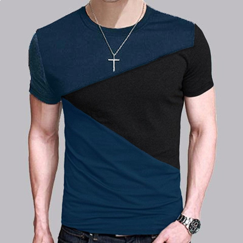 Round neck short sleeve t-shirt color matching