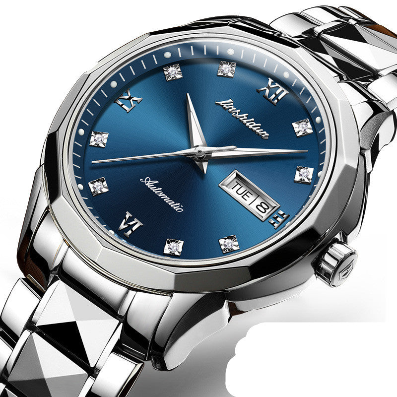 Tungsten steel waterproof mechanical watch