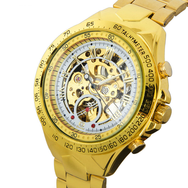 Manufacturers wholesale gutuo man watch automatic hollow-out full gold mechanical watch