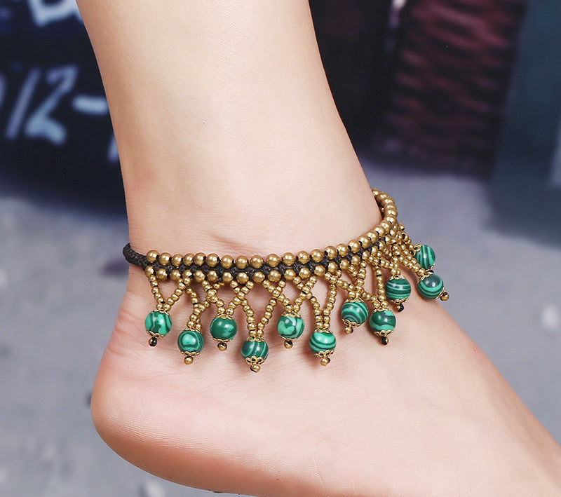Jiemancheng Jewelry Retro Exaggerated Multi-layer Bead Anklet