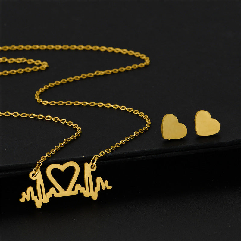 Heart-shaped clavicle chain set