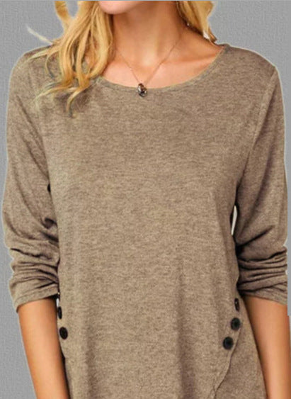 Long sleeve T-shirt with irregular hem