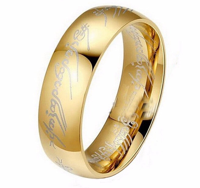 Stainless-Steel One-Color Power Ring, Gold Ring, Wedding Ring Women's Lovers Fashion Jewelry