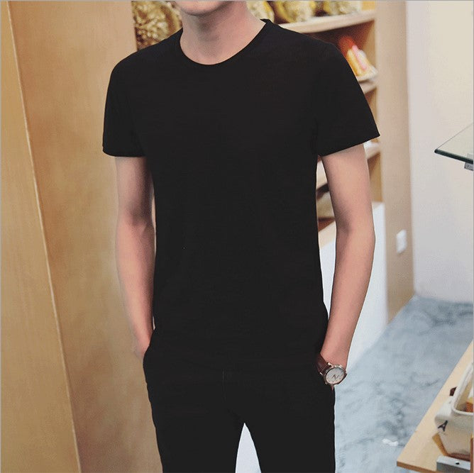 Slim round neck half sleeve bottoming shirt