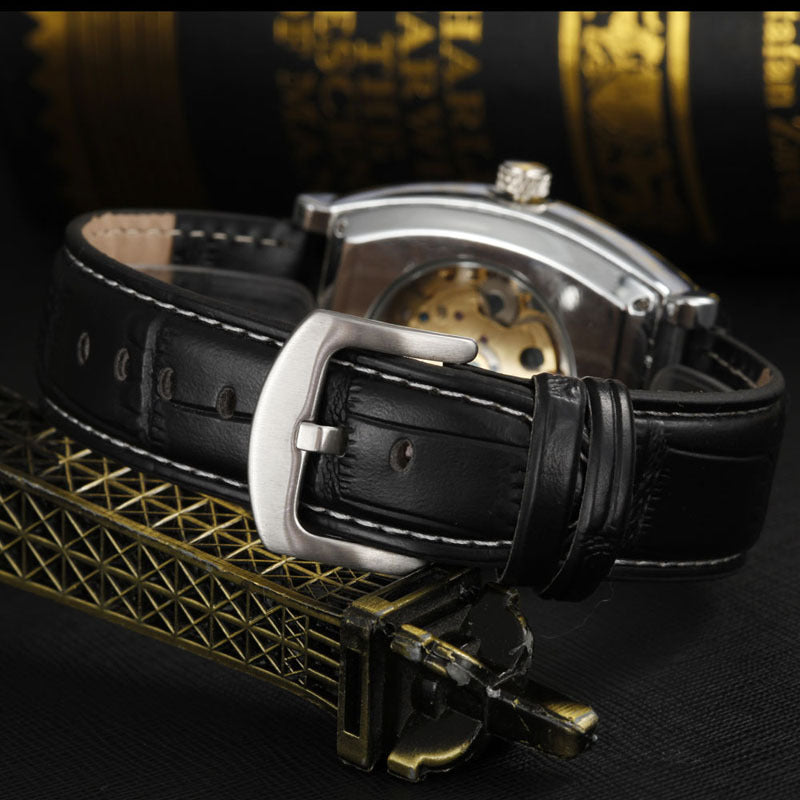 Wine Barrel Fashion Hollow Out Men's Mechanical Watch