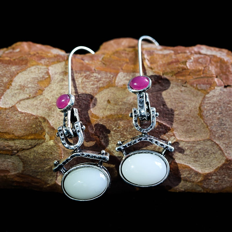 Amethyst Chalcedony Earrings