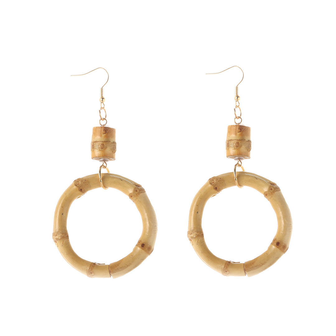 European And American New Popular Natural Bamboo Root Earrings