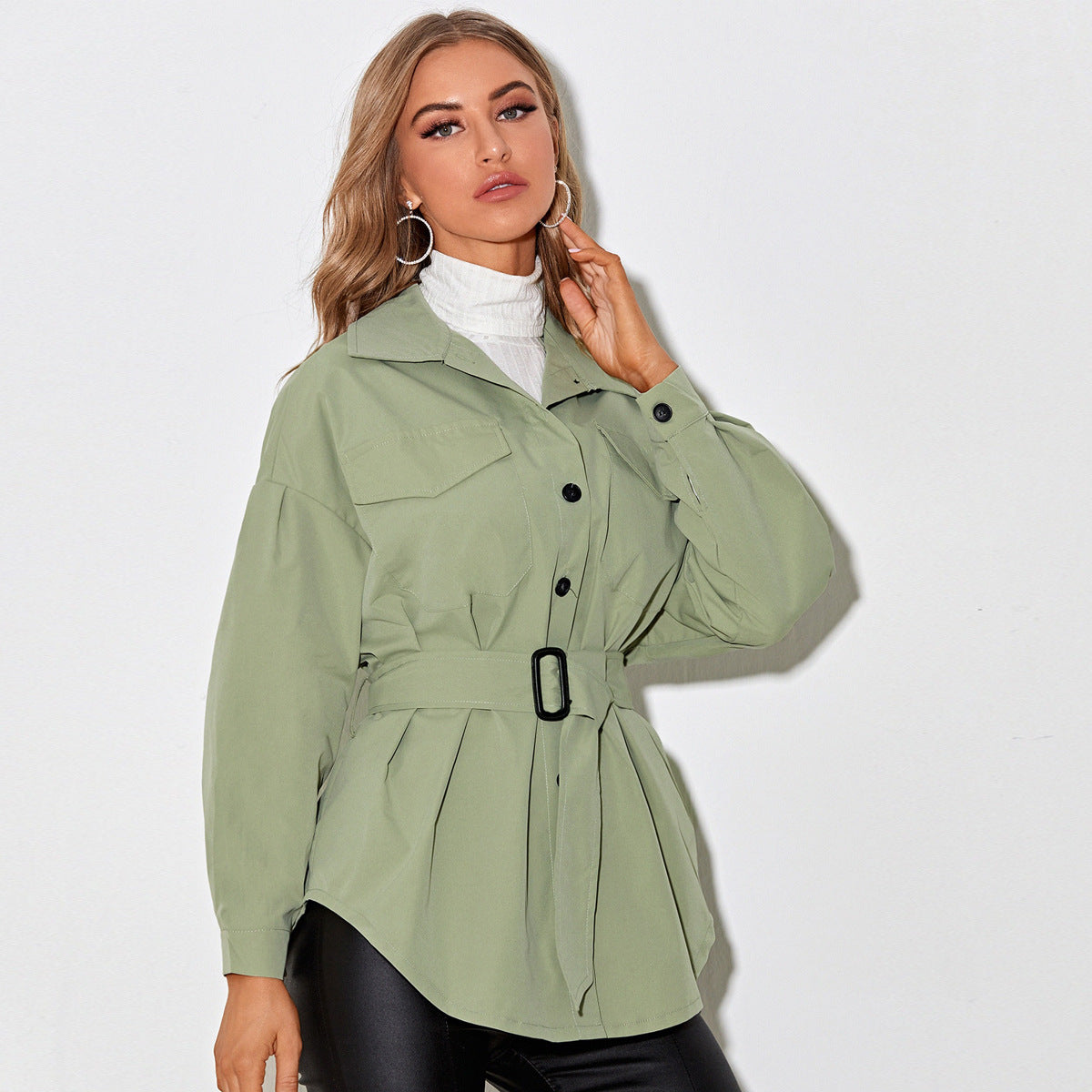 Fashion Macaron Solid Color Shirt Jacket