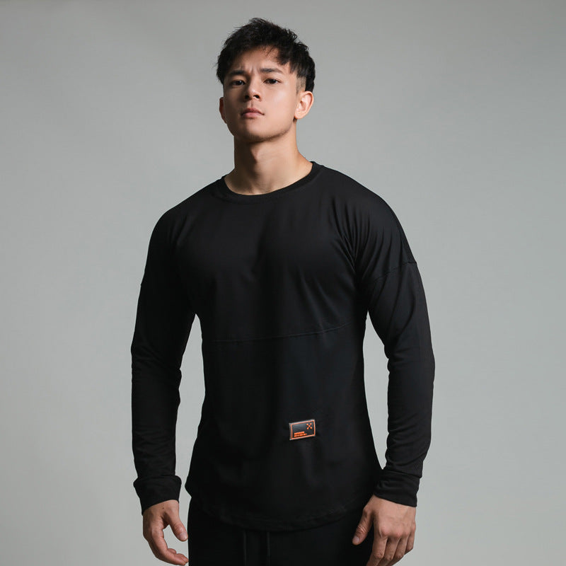Men's Splice Solid Breathable Fitness Shirt