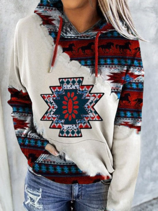 Fashion Women's Ethnic Style Printed Sweater